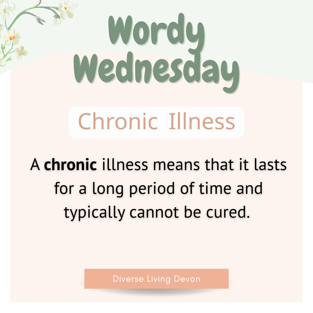 Chronic illness explanation- means that it lasts for a long period and typically cannot be cured.